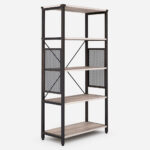 Tris=004 Montego Collection Light Industrial Metal Framed Bookcase â 30″W x 14″D x 58″H